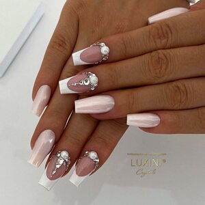 LUXINI® Cabochon, White 5mm & 4mm
